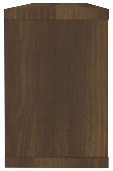 2 db barna tölgy színű szerelt fa fali kockapolc 60x15x23 cm