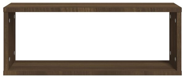 6 db barna tölgy színű szerelt fa fali kockapolc 60x15x23 cm