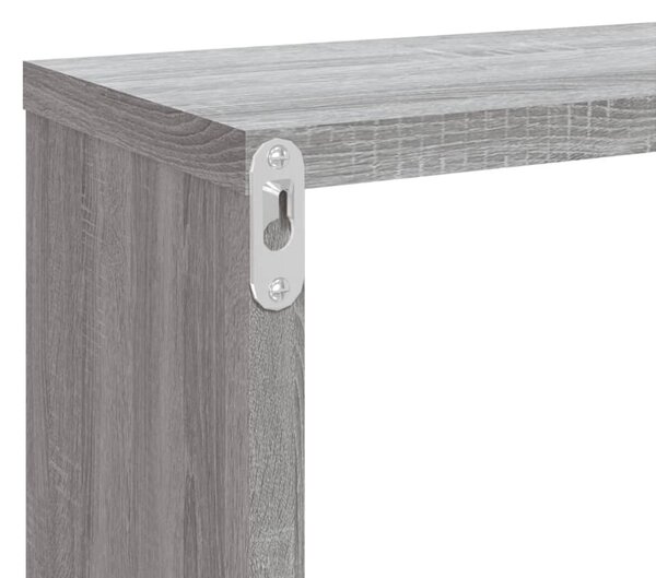 4 db szürke sonoma színű szerelt fa fali kockapolc 80x15x26,5cm