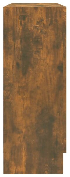 Füstös tölgy színű szerelt fa vitrinszekrény 82,5x30,5x80 cm
