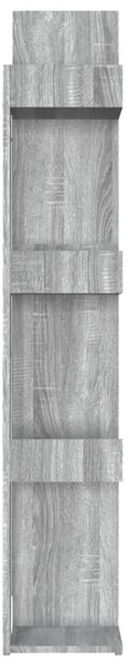 Szürke sonoma színű szerelt fa könyvszekrény 86 x 25,5 x 140 cm