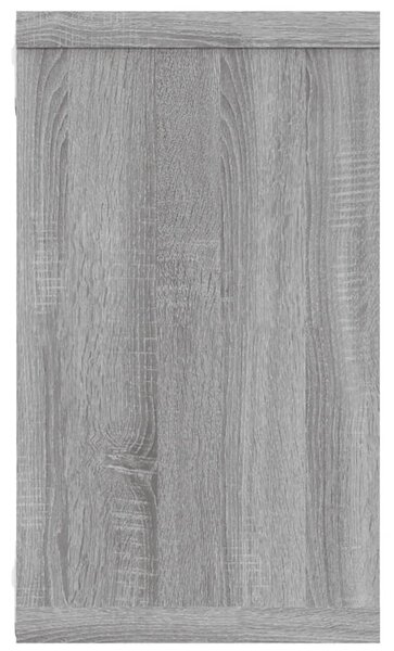4 db szürke sonoma színű szerelt fa fali kockapolc 80x15x26,5cm