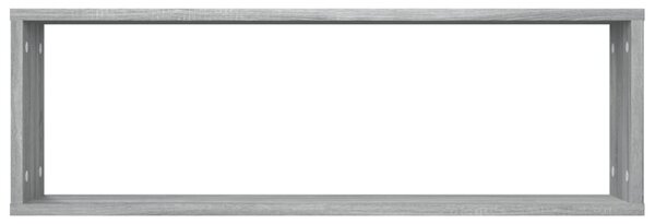 2 db szürke sonoma színű szerelt fa fali kockapolc 80x15x26,5cm