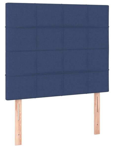 VidaXL kék szövet rugós ágy matraccal 90 x 200 cm