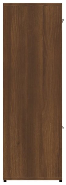 Barna tölgyszínű szerelt fa könyvszekrény 90 x 30 x 90 cm