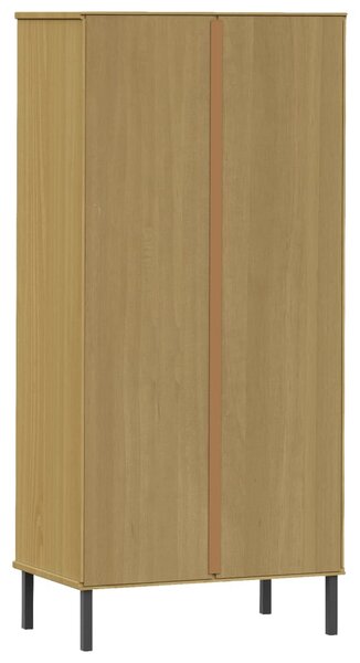 OSLO barna tömör fa könyvszekrény 2 fiókkal 60 x 35 x 128,5 cm