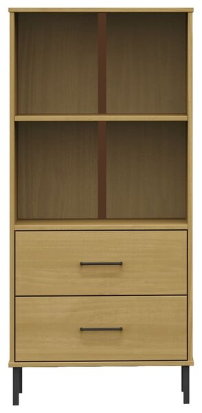 OSLO barna tömör fa könyvszekrény 2 fiókkal 60 x 35 x 128,5 cm