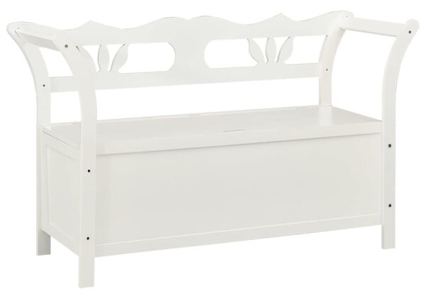 Fehér tömör fenyőfa pad 107 x 45 x 75,5 cm