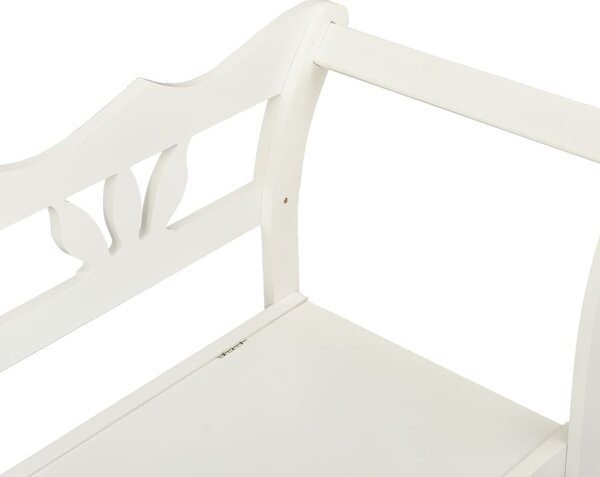 Fehér tömör fenyőfa pad 107 x 45 x 75,5 cm