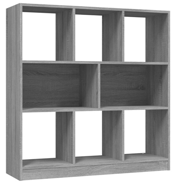 Szürke sonoma színű szerelt fa könyvszekrény 97,5x29,5x100 cm