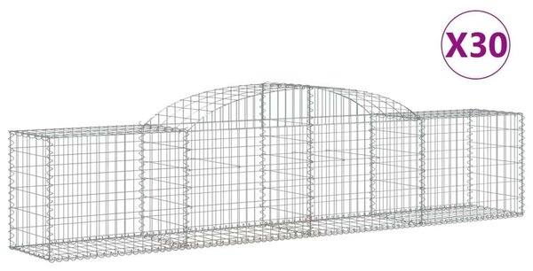 VidaXL 30 db íves horganyzott vas gabion kosár 300x50x60/80 cm
