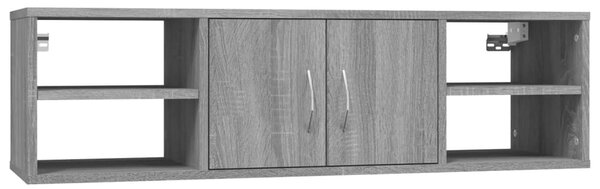 Szürke sonoma színű szerelt fa fali polc 102 x 30 x 29 cm