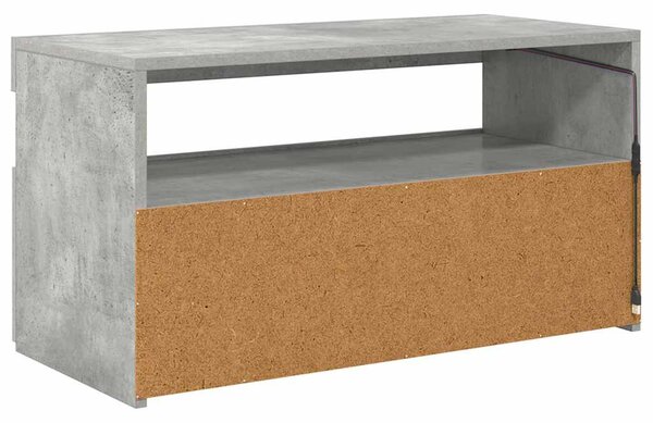 Betonszürke TV-szekrény LED-világítással 75 x 35 x 40 cm