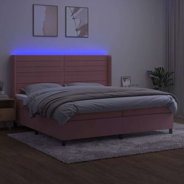 VidaXL LED-es Bársony Ágy - 200x200 cm