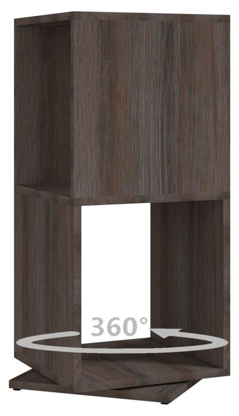 Szürke-sonoma színű forgószekrény 34,5x34,5x75,5 cm