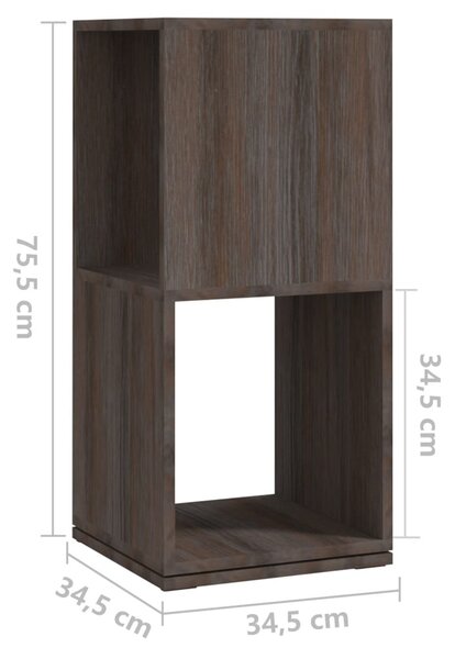 Szürke-sonoma színű forgószekrény 34,5x34,5x75,5 cm