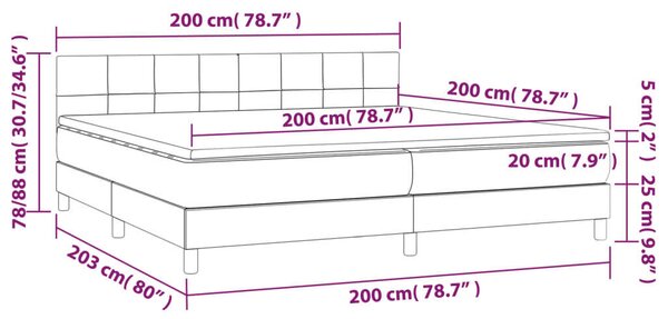 VidaXL Kék Ágy LED-del - 200x200 cm