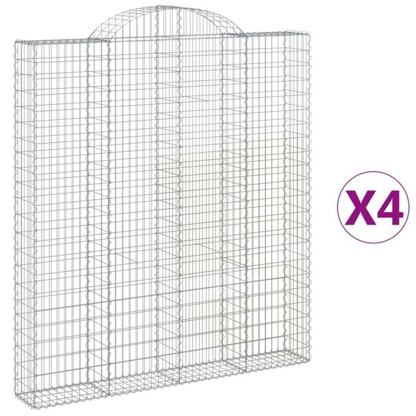 VidaXL Gabion Kosár Kerti Fal - 4 db - 200x30x220/240 cm