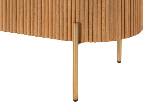 BARCELONA Komód tömör mangófából , lakkozott natúr, fehér márvány, 180x40x76