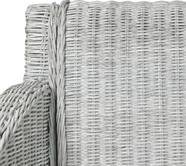 Szürke természetes rattan étkezőszék párnával