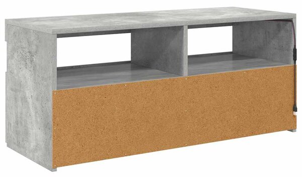 Betonszürke TV-szekrény LED-világítással 90 x 35 x 40 cm