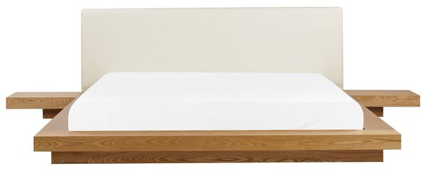Ágy Műbőr ZEN 180 x 200 cm Természetes kőris