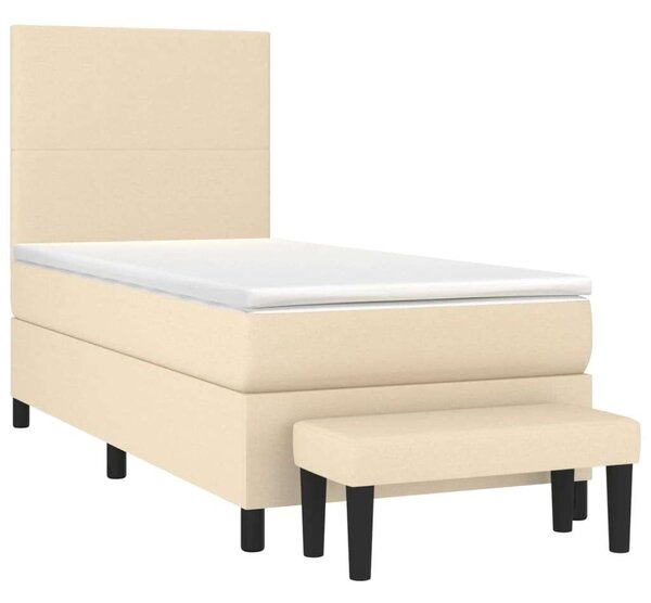 VidaXL Krémszínű Ágy 90x190 cm Matraccal