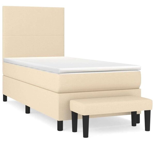 VidaXL Krémszínű Ágy 90x190 cm Matraccal