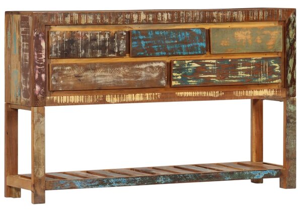 Tömör újrahasznosított fa tálalószekrény 120 x 30 x 75 cm