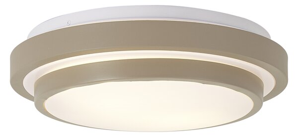 Modern mennyezeti lámpa taupe és fehér 34 cm 2-lámpás IP44 - Walden