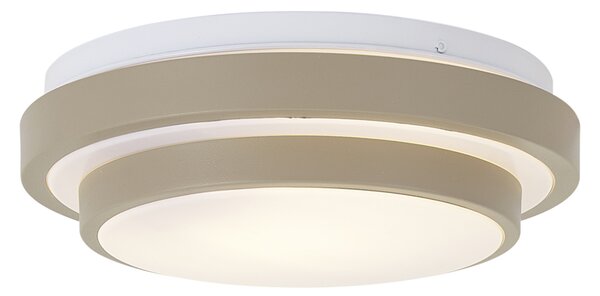 Modern mennyezeti lámpa taupe fehérrel 25 cm IP44 - Walden