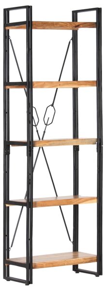 5 szintes tömör akácfa könyvespolc 60 x 30 x 180 cm