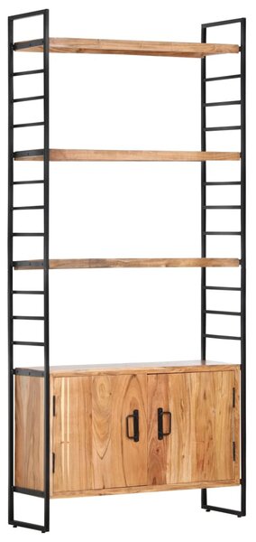 4-szintes tömör akácfa könyvespolc 80 x 30 x 180 cm