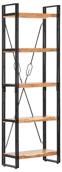 5 szintes tömör akácfa könyvespolc 60 x 30 x 180 cm