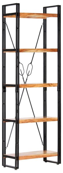 5 szintes tömör akácfa könyvespolc 60 x 30 x 180 cm