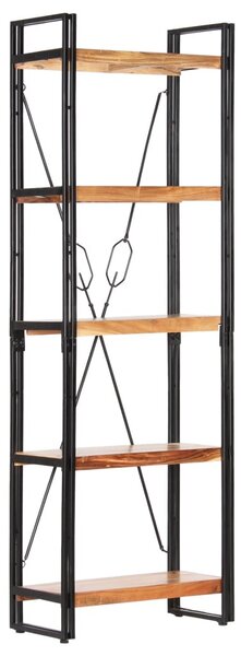 5 szintes tömör akácfa könyvespolc 60 x 30 x 180 cm