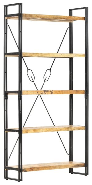 5-szintes tömör mangófa könyvespolc 90 x 30 x 180 cm