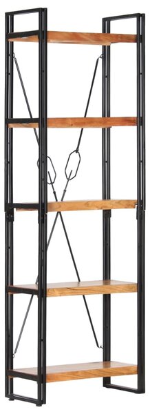 5 szintes tömör akácfa könyvespolc 60 x 30 x 180 cm