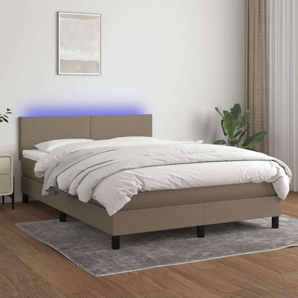 VidaXL Ágy 140x190 cm - LED-es, Zsebrugós Matraccal