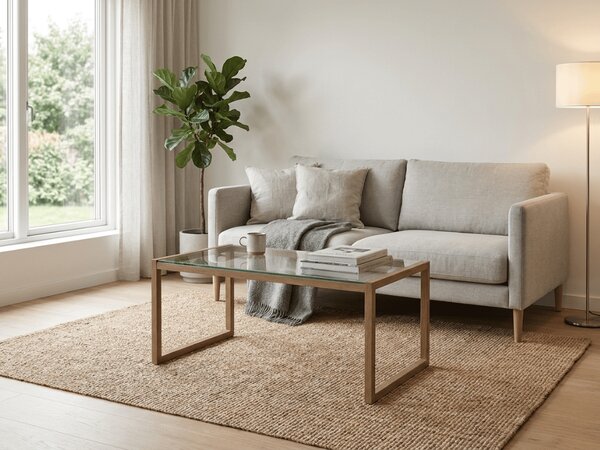 Konferenciasztal NATURELE üveglappal 90x50 cm, sötétbarna