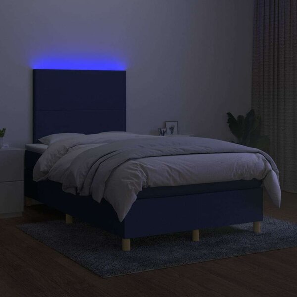 VidaXL Ágy - Kék Szövet - 120x200 cm