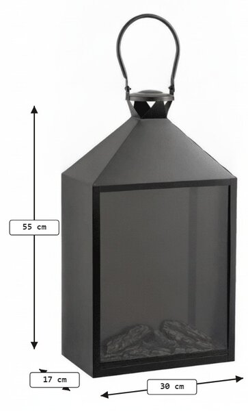 LED dekorációs lámpás COZY WARM 55x30 cm, fekete