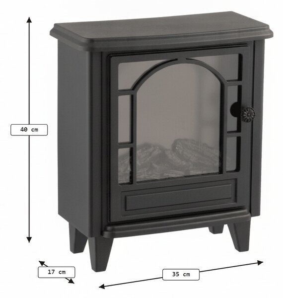 LED dekorációs kandalló COZY WARM 40x35 cm, fekete