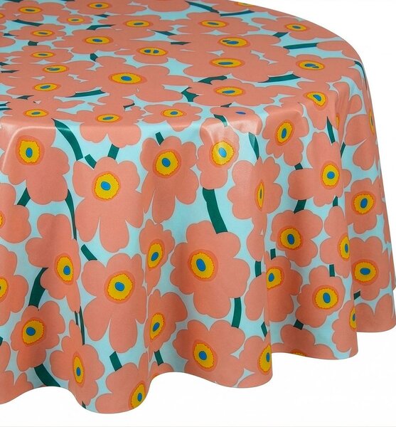 WATERPROOF lemosható asztalterítő Ø 140 cm , virágok