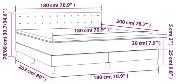 VidaXL LED-es Ágy Matraccal - 180x200 cm