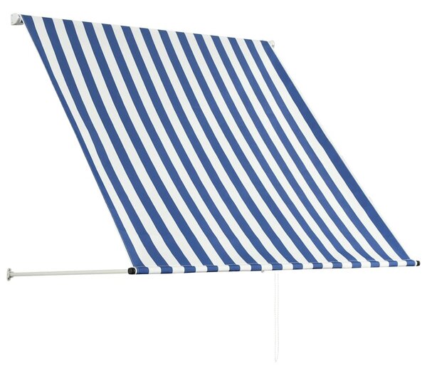 Feltekerhető kék és fehér napellenző 150 x 150 cm