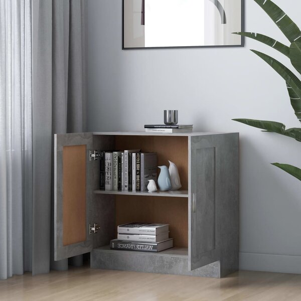 Betonszürke szerelt fa könyvszekrény 82,5 x 30,5 x 80 cm