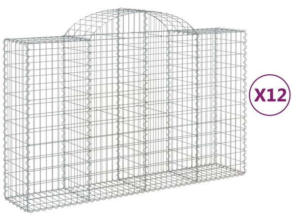 VidaXL Íves Gabion Kosár Szett - 12 db - 200x50x120/140 cm