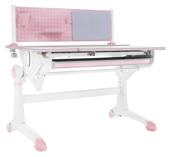 KONDELA Növekvő íróasztal, rózsaszín/fehér, KANTON