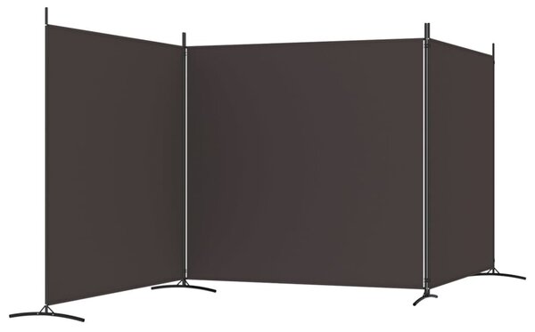 3 paneles barna szövet paraván 525x180 cm